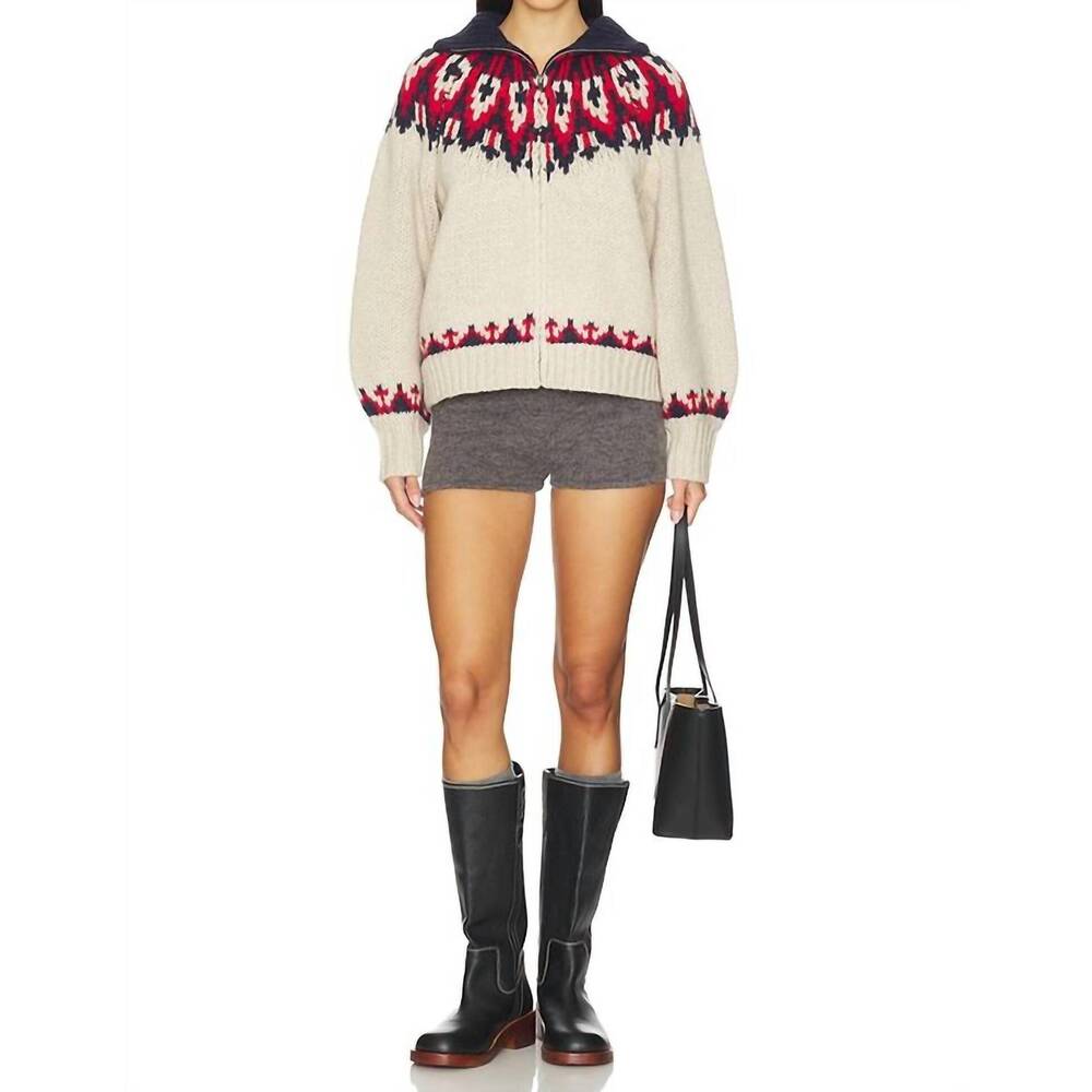 NEW THE GREAT. nordic sweater in glacier fair isle - Picture 5 of 6